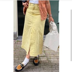 Yellow Ganni Mid Length Skirt